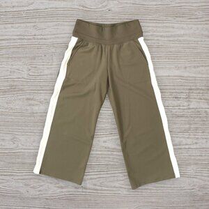 BAILEY 44 Olive Green Wide Leg Side Stripe Cropped Track Athletic Yoga Pants S